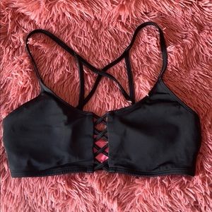 PINK Black Swimsuit Top